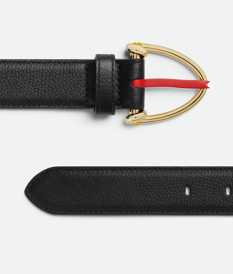 Snake loop belt Black/ Gold/ red BOTTEGA VENETA