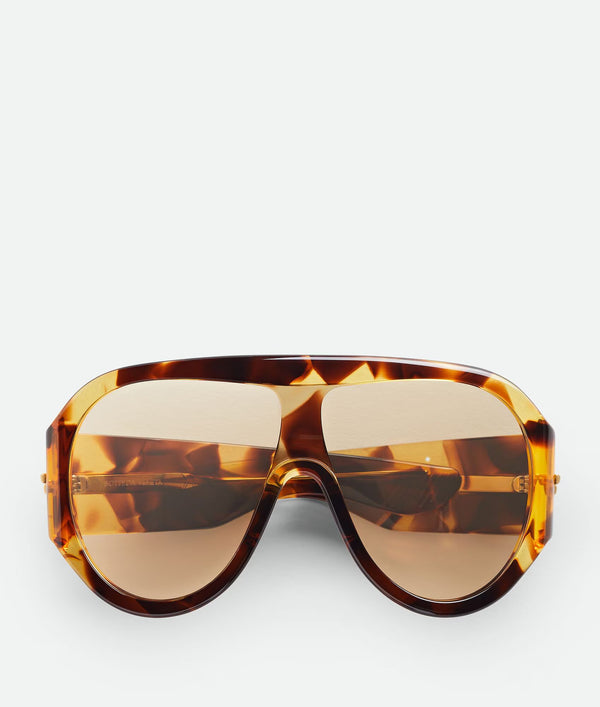 Lunettes de soleil Shield Scudo Havana / Marron BOTTEGA VENETA