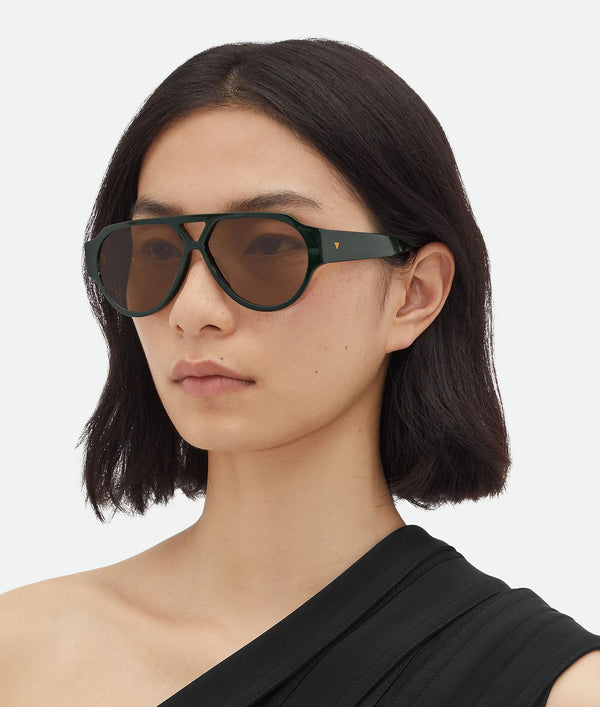 Lunettes de soleil aviateur Soft  Vert /Marron BOTTEGA VENETA