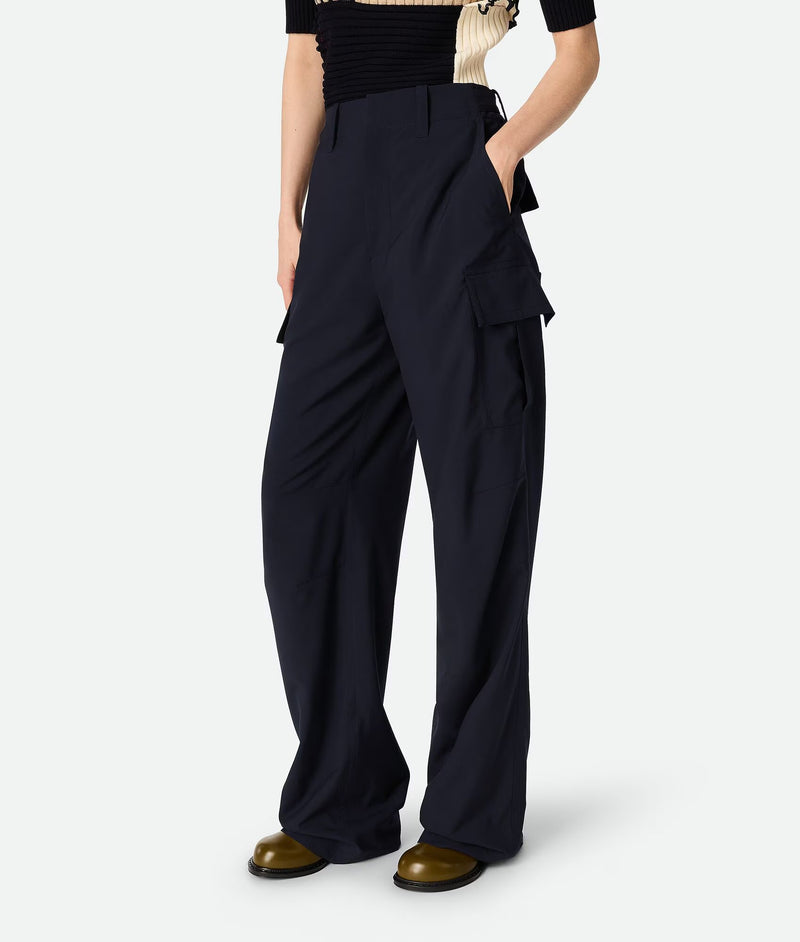 Pantalon cargo en laine fine Midnight Bleu BOTTEGA VENETA