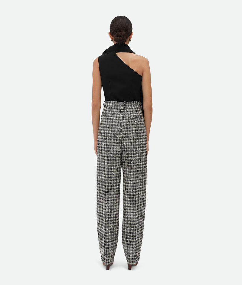 Vichy curly wool pants Black /Pearl /Khaki BOTTEGA VENETA