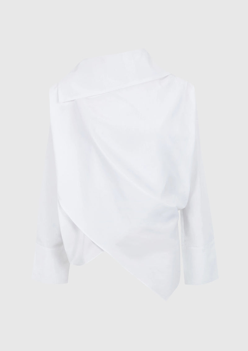 Chemise en popeline de coton Blanche BOSCOIER