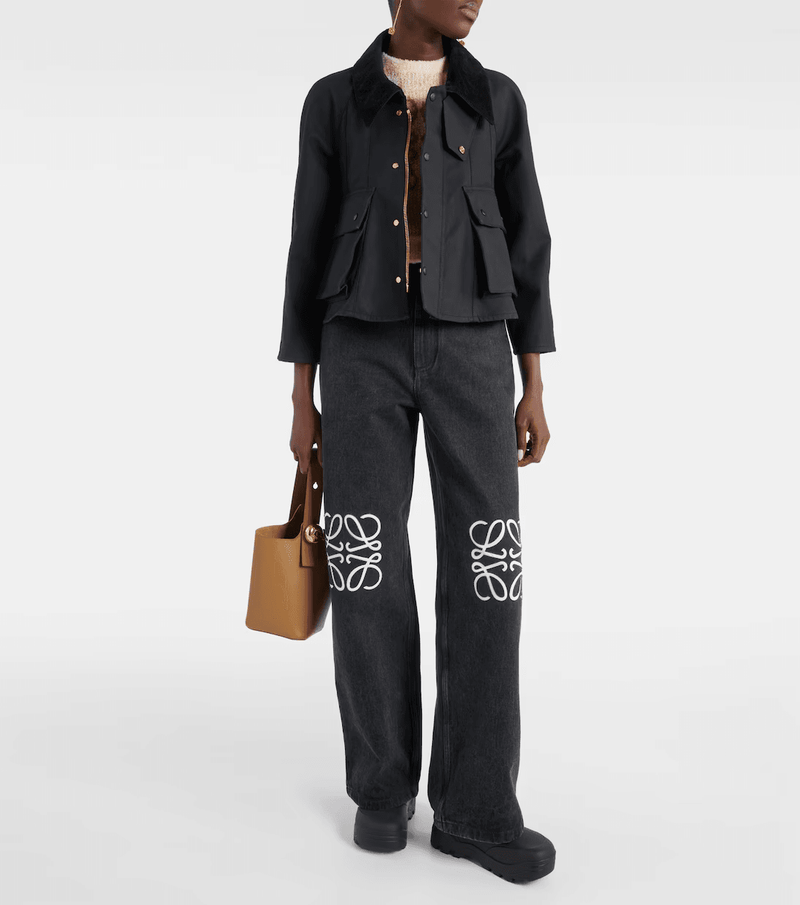 Veste Trapeze en coton Noir LOEWE