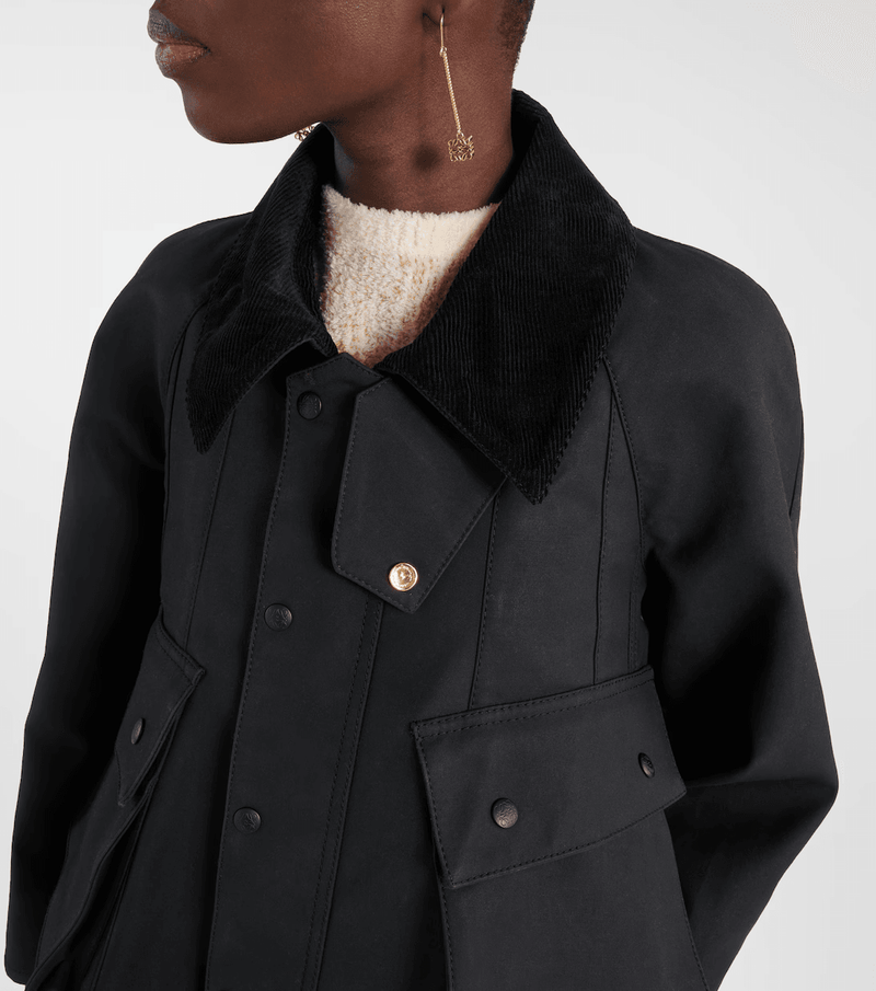 Veste Trapeze en coton Noir LOEWE