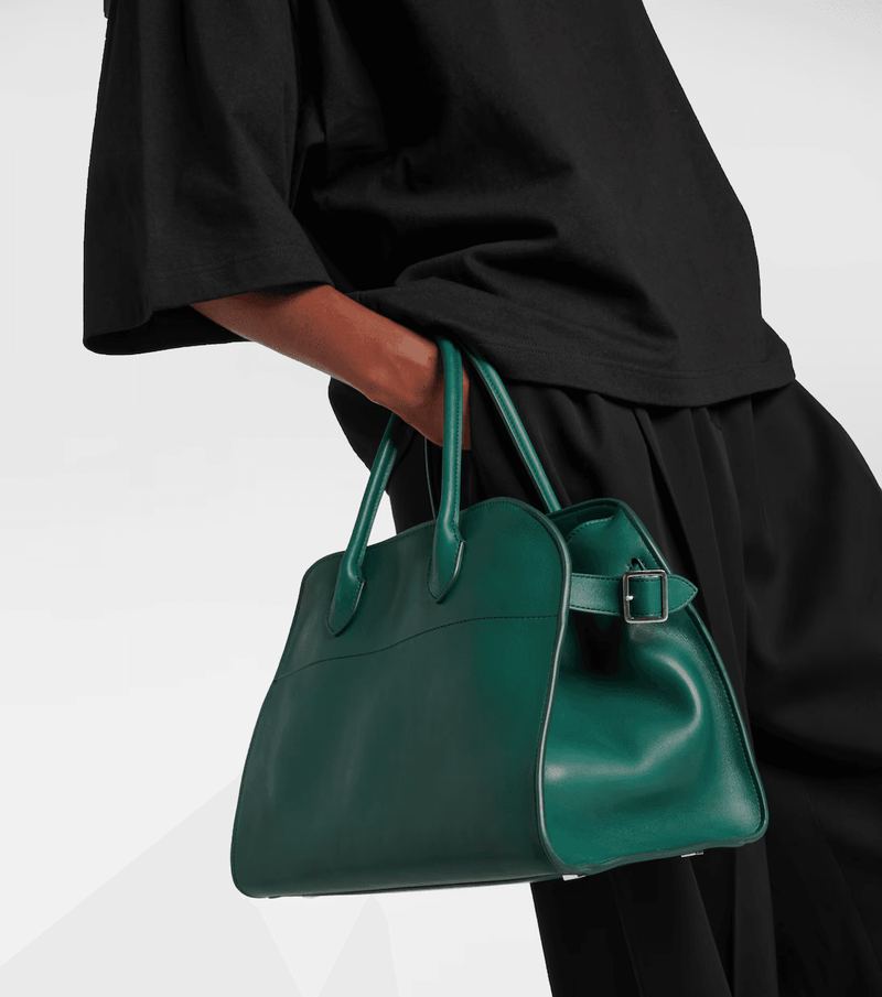 "Soft Margaux 12 Cyprus leather bag (Green) "The Row