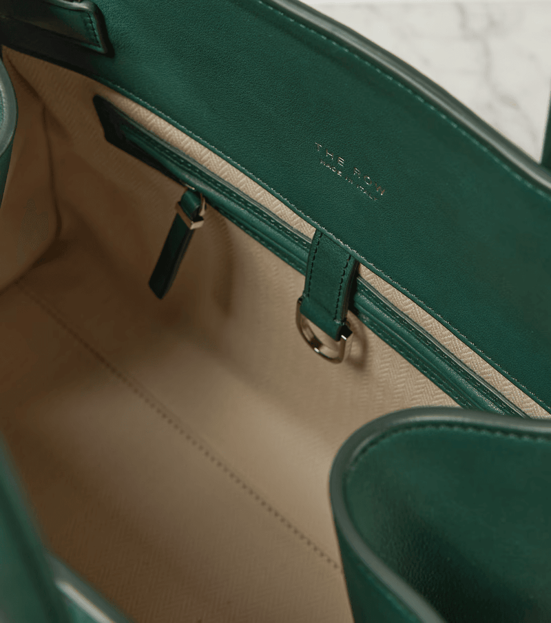 "Soft Margaux 12 Cyprus leather bag (Green) "The Row