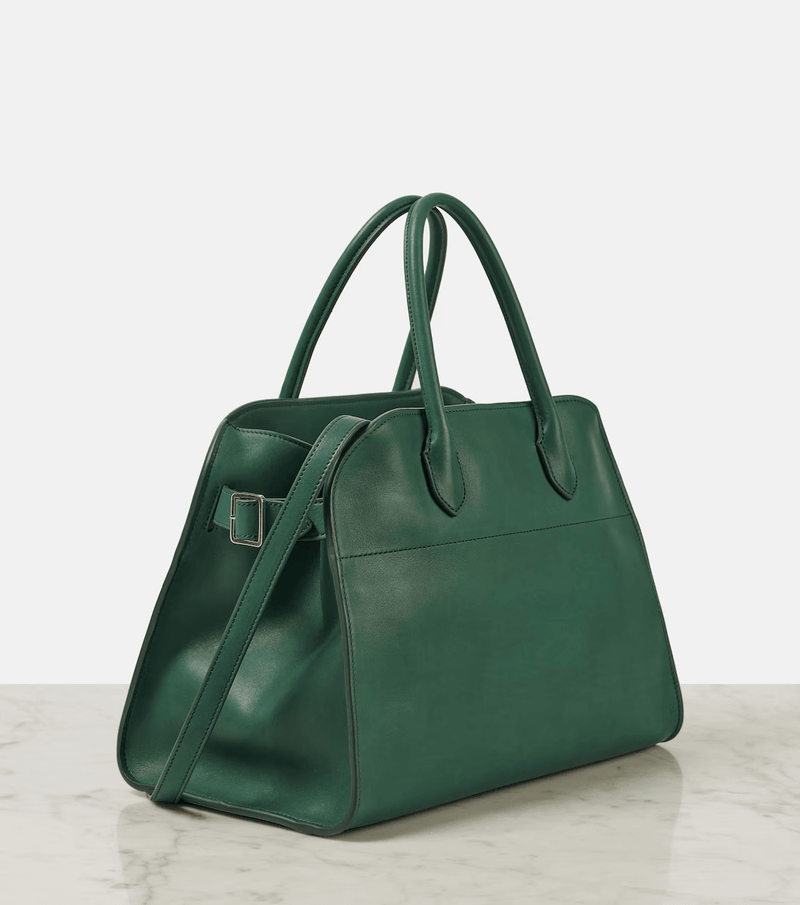 "Soft Margaux 12 Cyprus leather bag (Green) "The Row