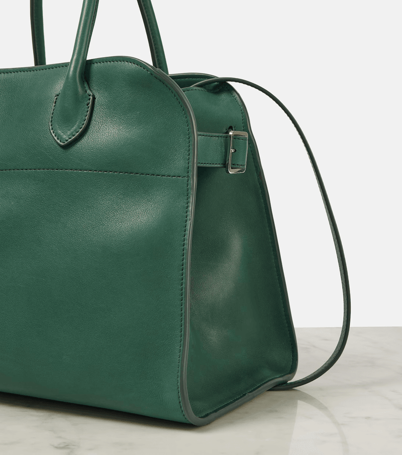 "Soft Margaux 12 Cyprus leather bag (Green) "The Row