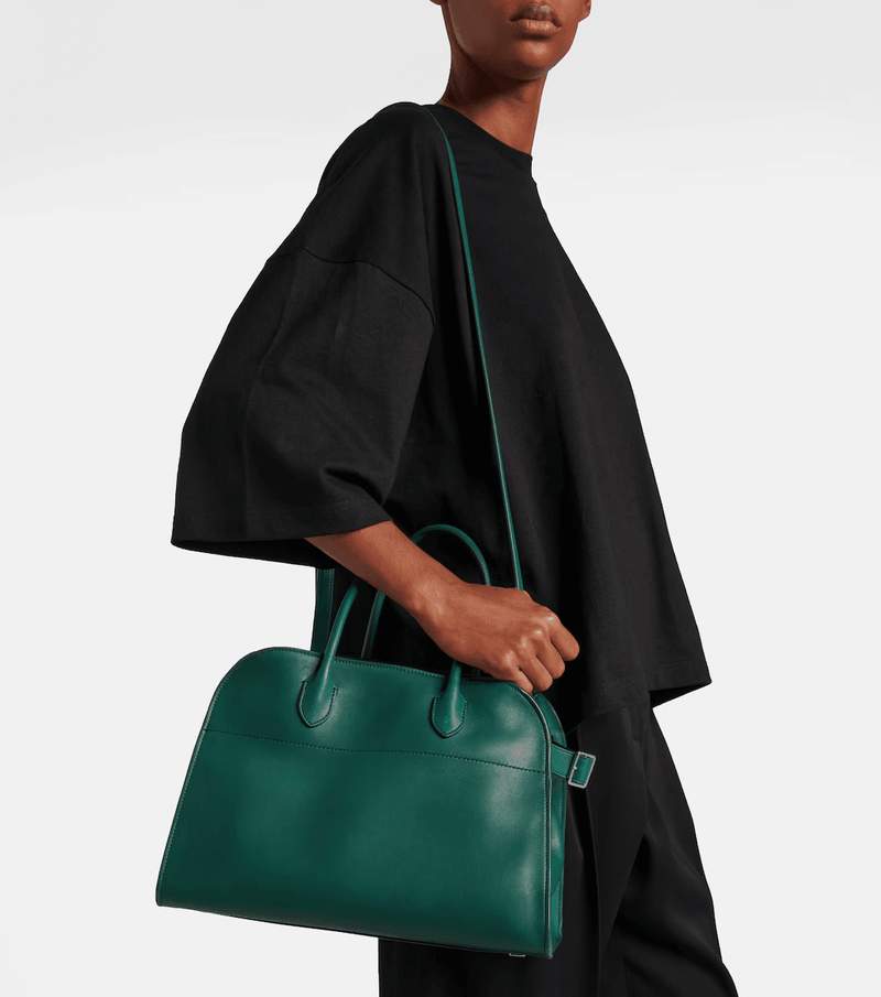 "Soft Margaux 12 Cyprus leather bag (Green) "The Row