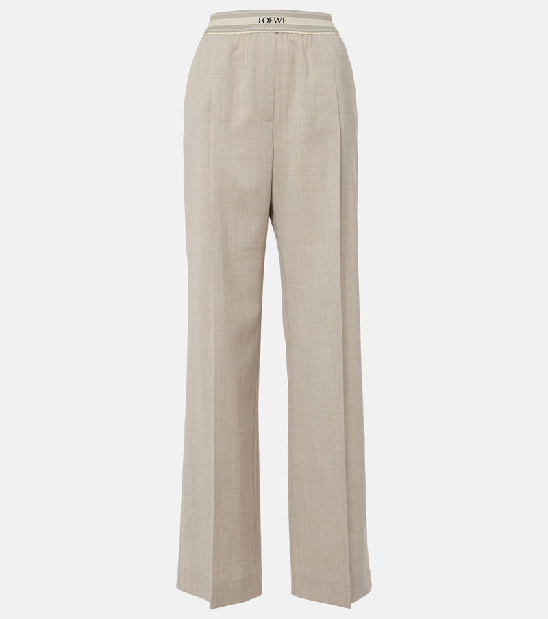 Pantalon en laine Beige LOEWE