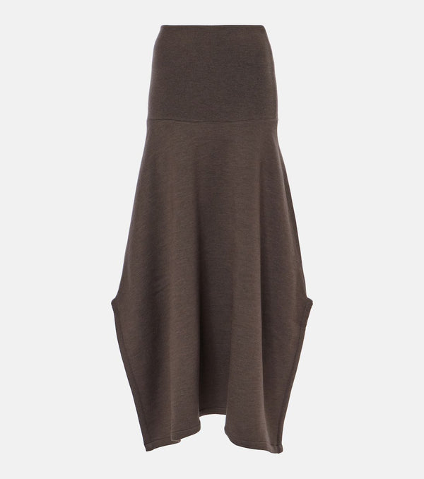 Long woolen skirt and dark brown cotton lemaire