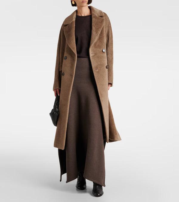 Long woolen skirt and dark brown cotton lemaire