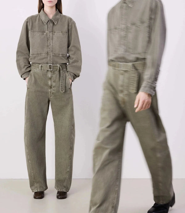 Twisted Twisted Pants Denim Snow Olive Lemaire