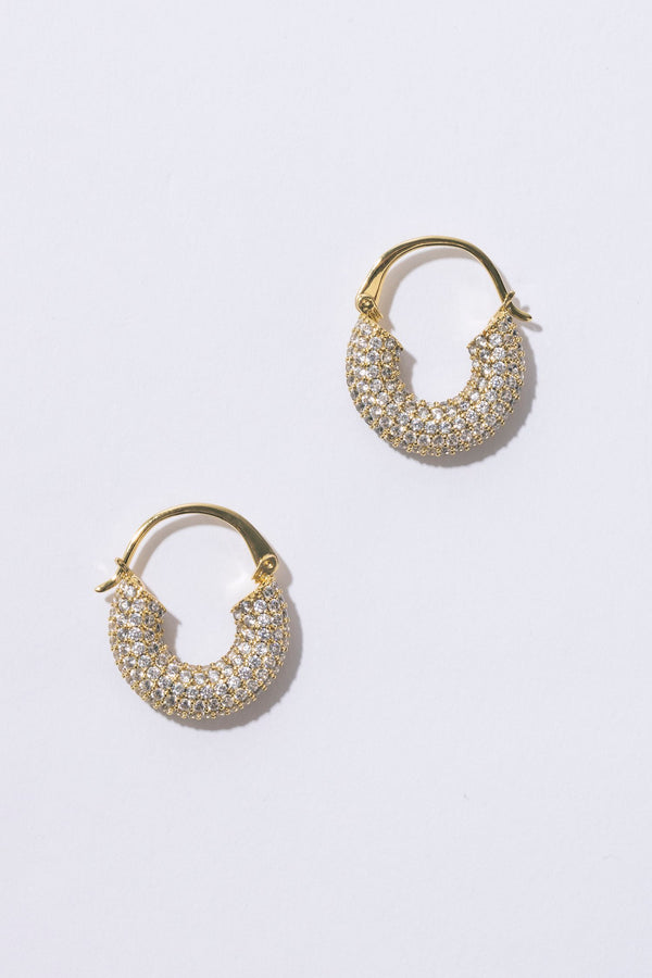 Boucle d'oreille hoops Or/ Cristals PEARL OCTOPUSS.Y