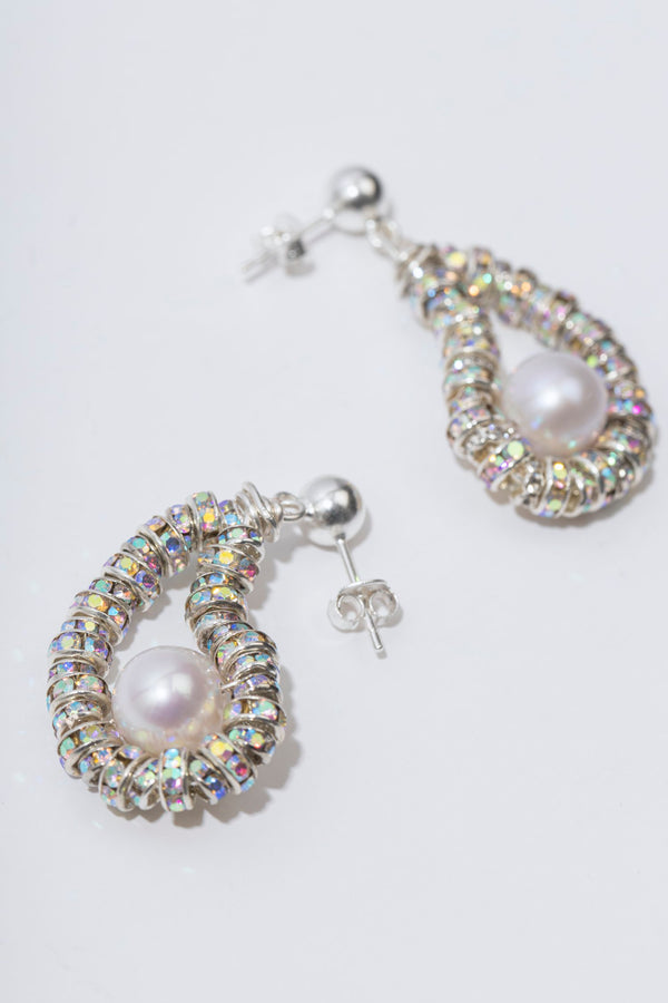 Ear buckle "Small silver/ multicolored oysters" Pearl Octopuss.y