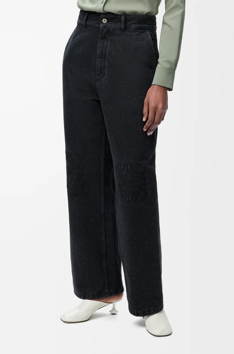 "Jean Baggy Anagram in denim Black"LOEWE