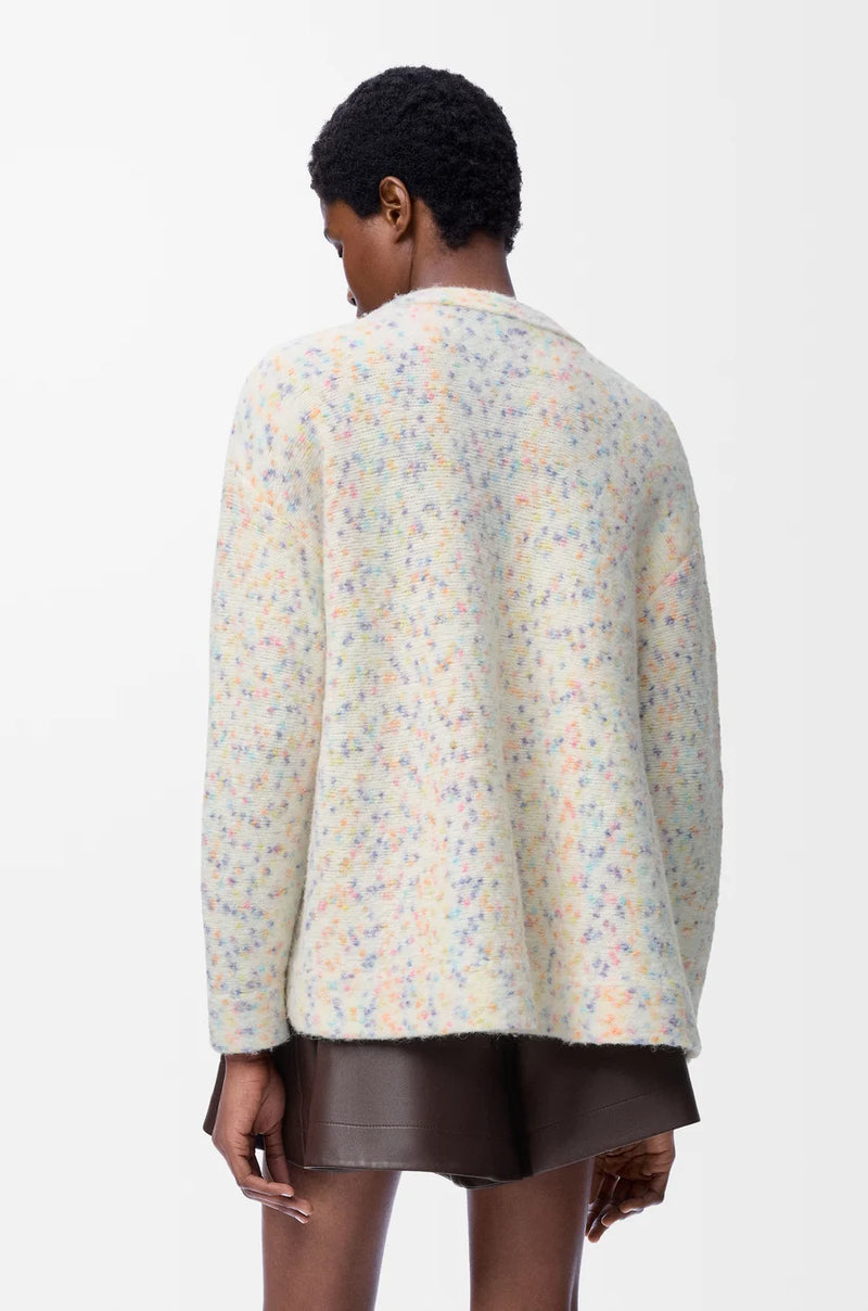 "Cardigan Trapeze in wool and alpaca white/multicolored" Loewe