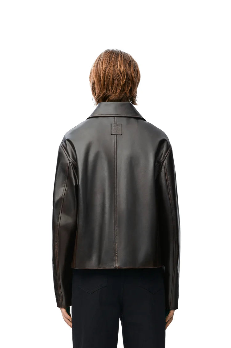 Veste en cuir de veau nappa Ébène(Marron Foncé) LOEWE