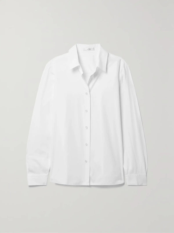 "Sadie white cotton poplin shirt" The Row