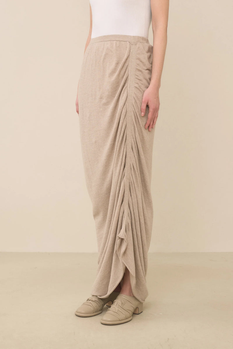 "Jupe drapée Marble beige" LAUREN MANOOGIAN