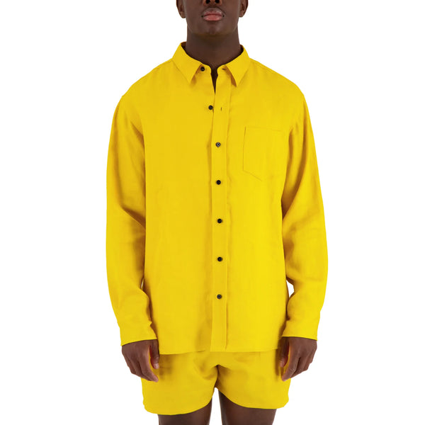 "Pablo exaggerated jacket in yellow linen" Meta Campania Collective