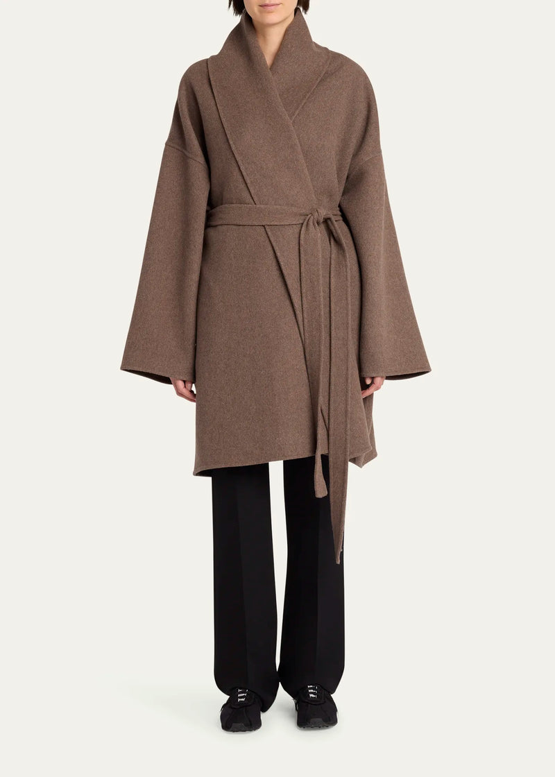 "Timor Brown cashmere coat" The Row