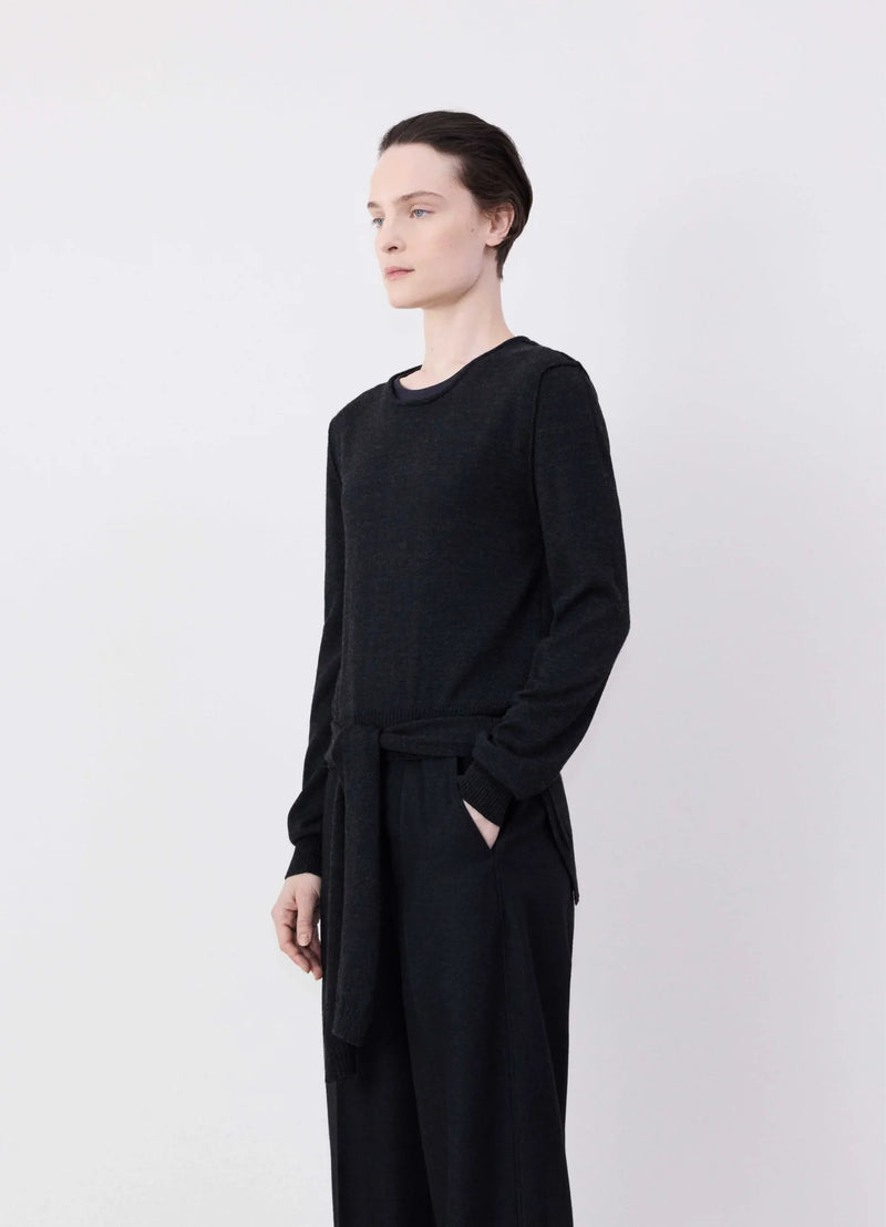 Pull "trompe-l'oeil with anthracite round neck" lemaire