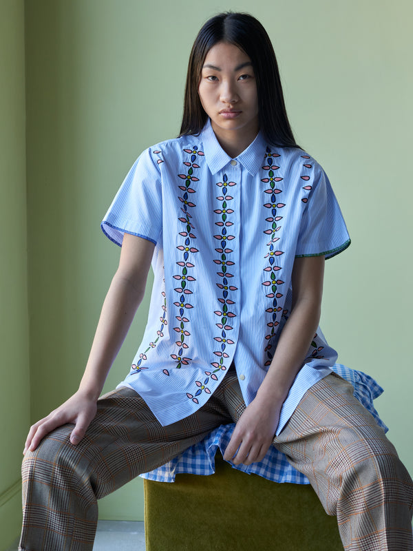 "Blue / multicolored tonka" shirt by Jackie skirt