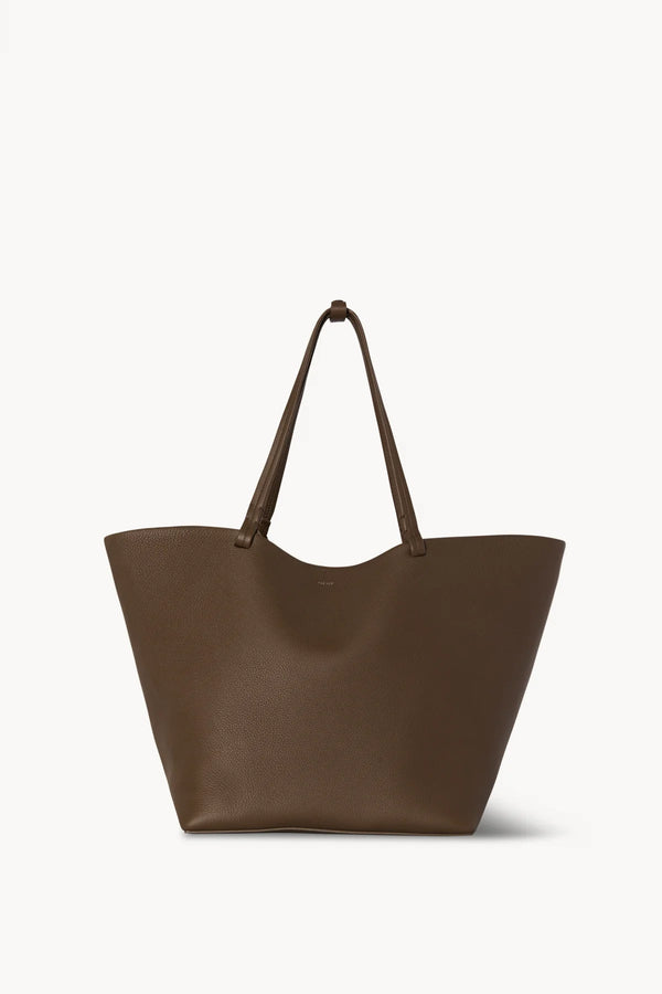 Sac "Park Tote Three en Cuir Vert Olive Foncé" THE ROW