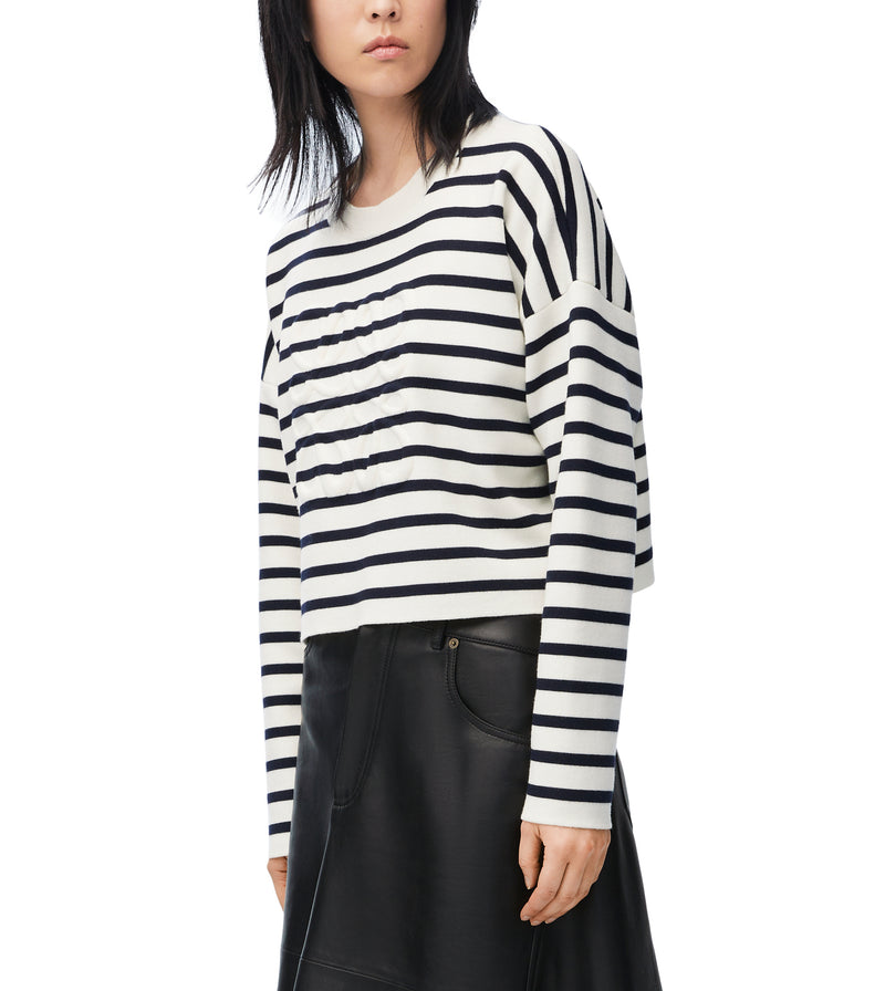 Pull Anagram en laine Blanc Cassé/ Bleu Marine LOEWE