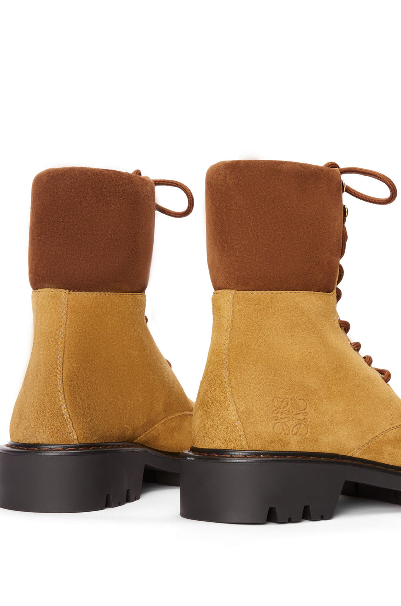 Boots "Rangers Sierra en cuir velours Marron/ Tabac" LOEWE