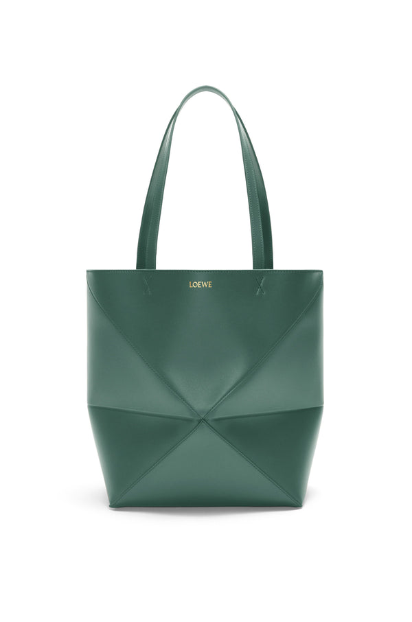 Sac "Puzzle Fold Tote en cuir de veau brillant Vetiver (Vert)" LOEWE