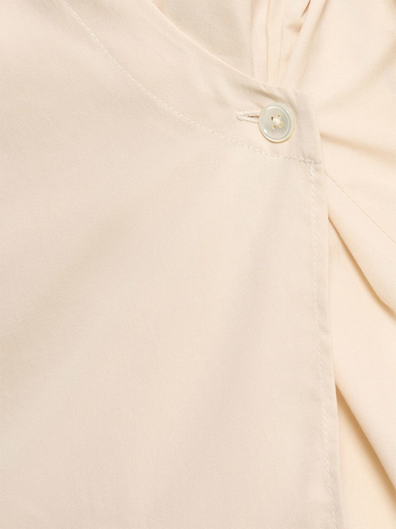 Twisted shirt in thick cotton poplin cream lemaire cream