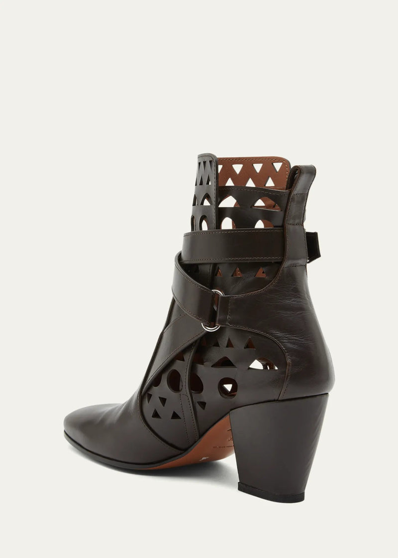 Alaia cutting leather loop boots