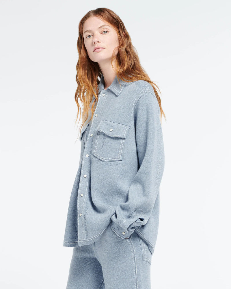 Cashmere and Blue Cotton Denim Skill