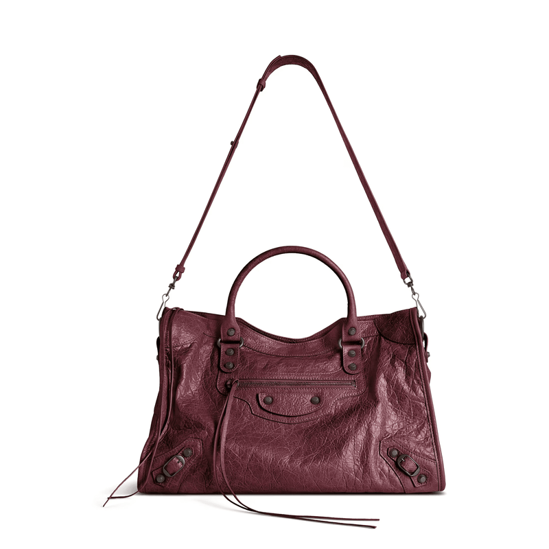"Bag The average city for women in dark burgundy" Balenciaga