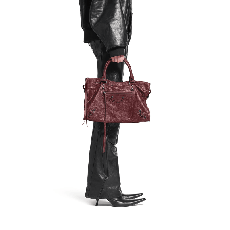 "Bag The average city for women in dark burgundy" Balenciaga