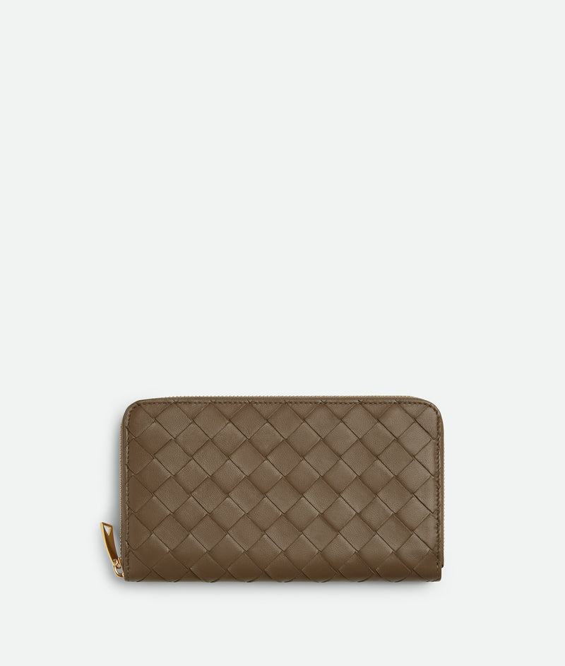 Portefeuille en cuir nappa Intreccio Pinecone (Taupe) BOTTEGA VENETA