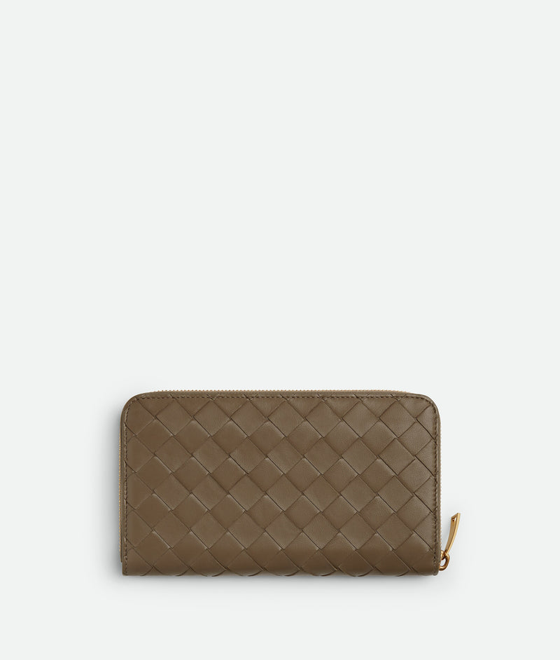 Portefeuille en cuir nappa Intreccio Pinecone (Taupe) BOTTEGA VENETA