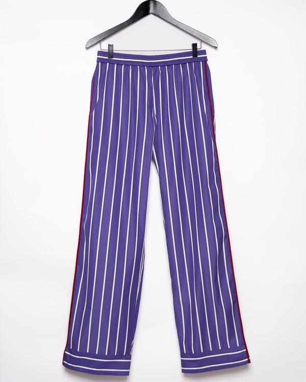 Pantalon à rayures Violet/ Blanc SÉBLINE