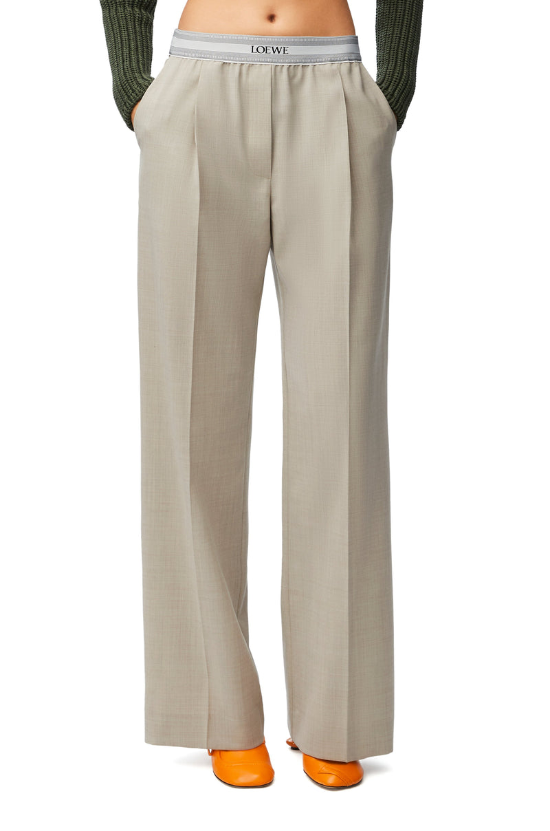 Pantalon en laine Beige LOEWE