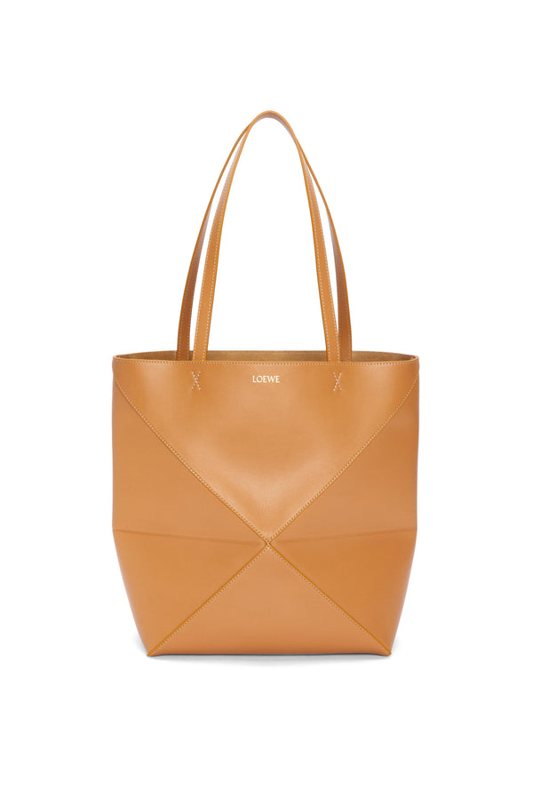 Bag "Puzzle Fold Tote in shiny veal leather Warm Desert (Tan)" Loewe