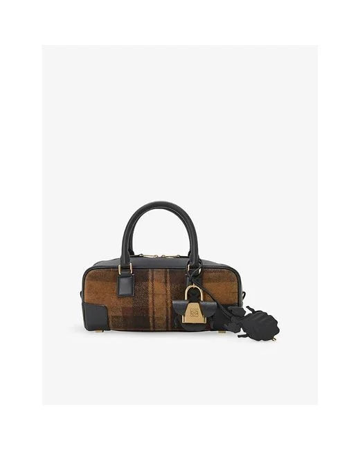 Bag "Amazona 23 cropped tartan khaki" loewe