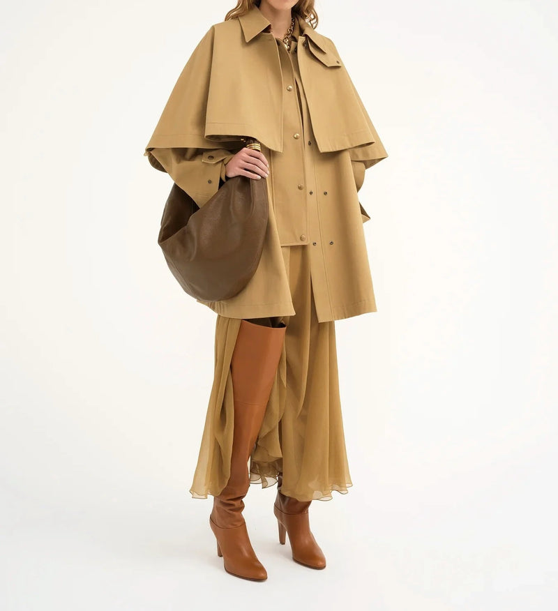 Oversize parka in cotton gabardine past khaki chloé