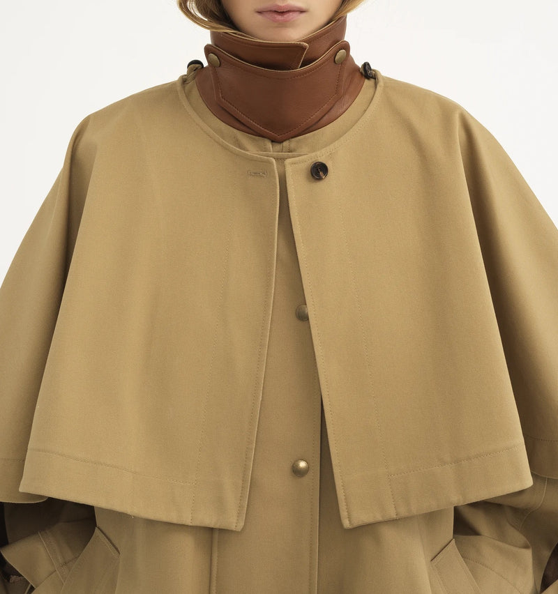 Oversize parka in cotton gabardine past khaki chloé