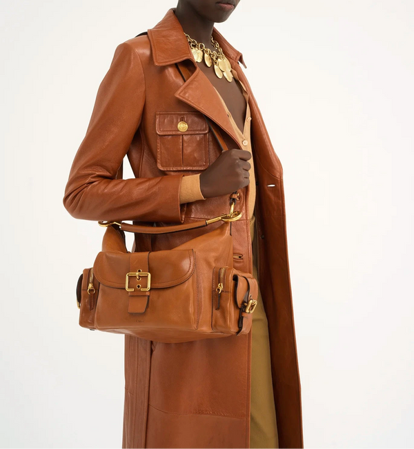 Sac "Camera bag en cuir brillant Clay Brown" CHLOÉ