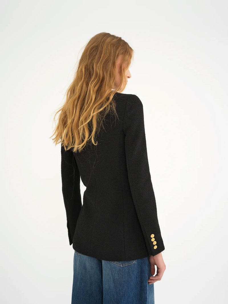 Cardigan jacket with double woolen buttoning Black Chloe