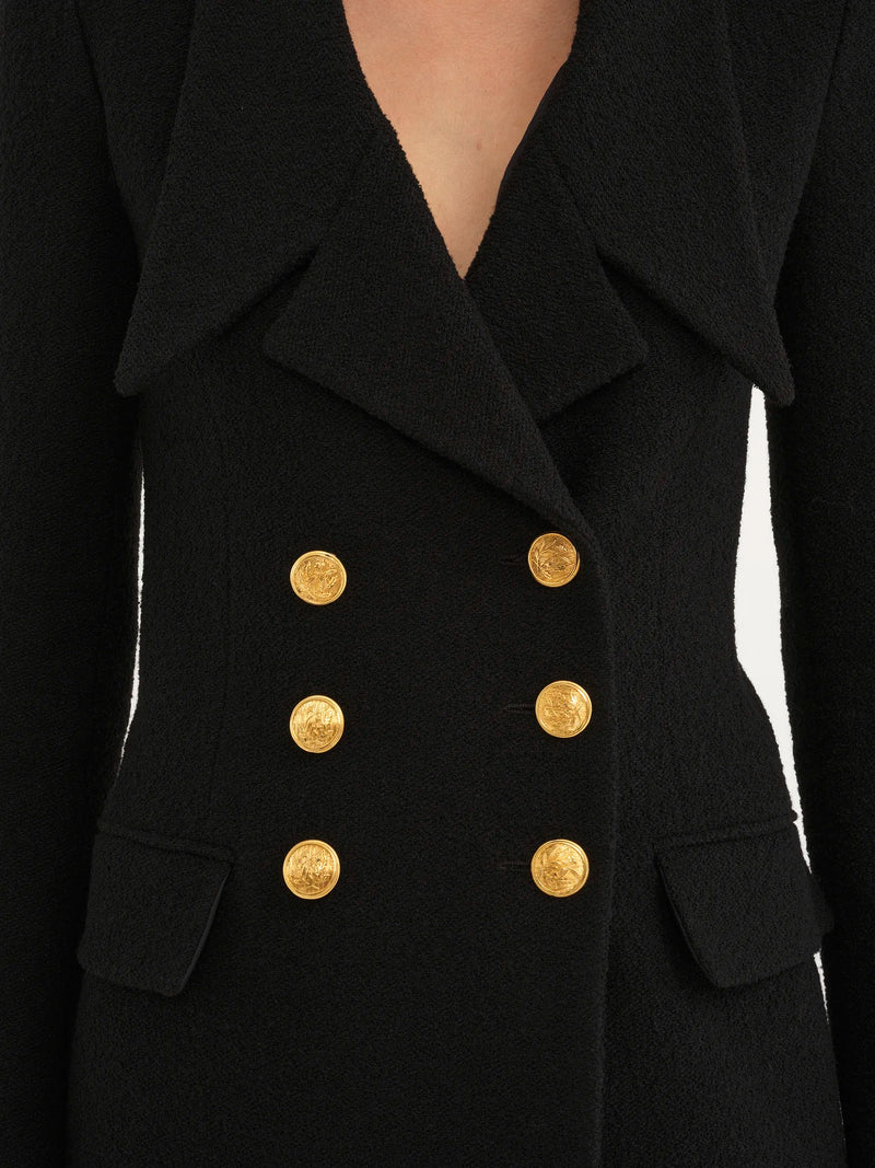 Cardigan jacket with double woolen buttoning Black Chloe