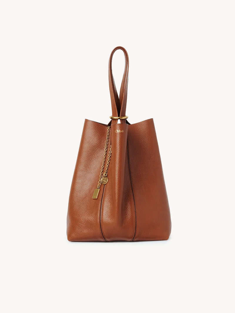 Sac "Tote Spin en cuir grainé Clay Brown" CHLOÉ