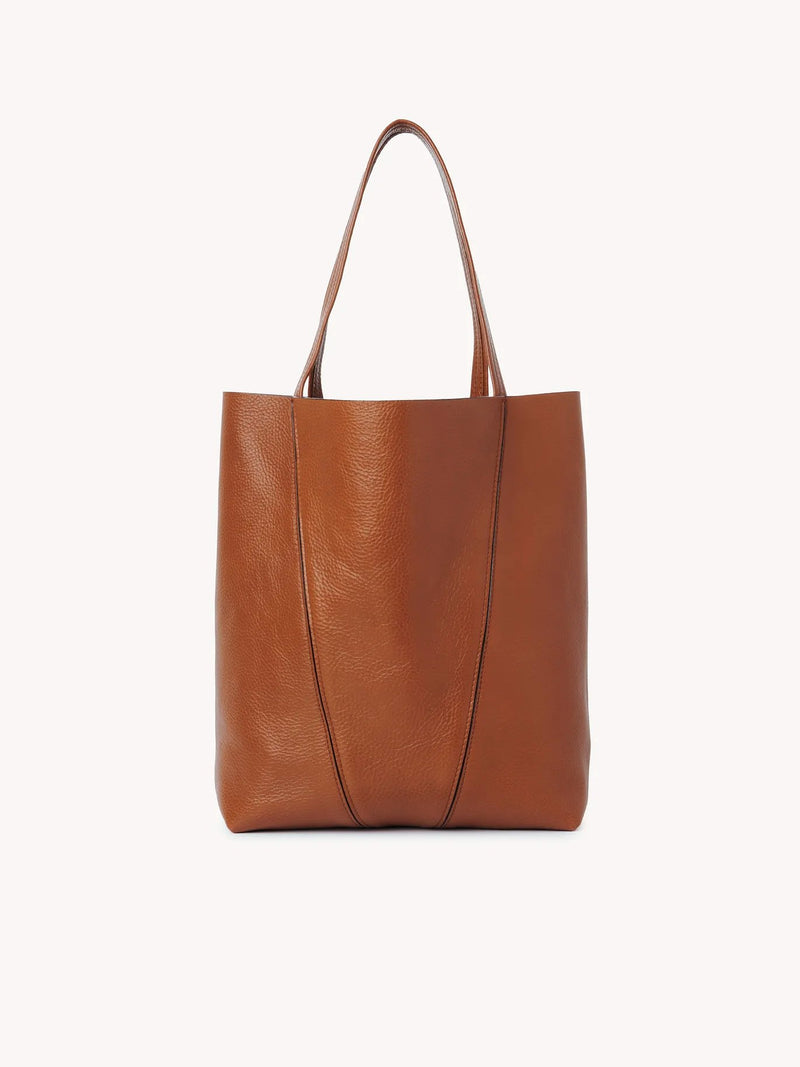 Sac "Tote Spin en cuir grainé Clay Brown" CHLOÉ